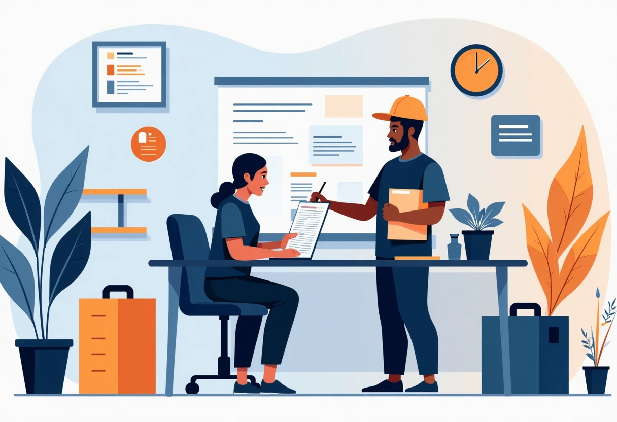 Office admin at work